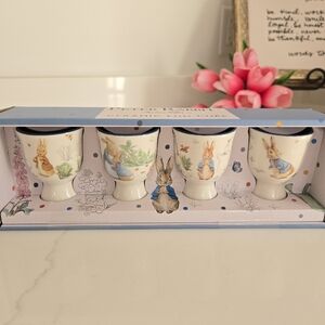 Beatrix Potter Peter Rabbit Ceramic Egg Cups Easter Egg Holder Set of 4 NEW